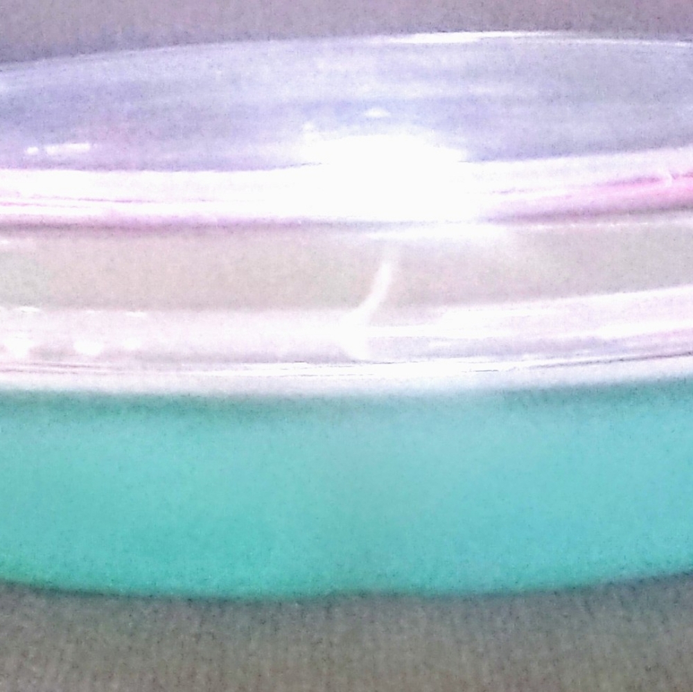 Turquoise Pyrex Americana Double Sided Dish w) Lid